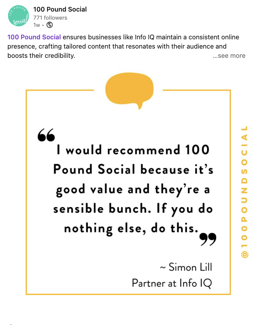 lInkedIn testimonial canva