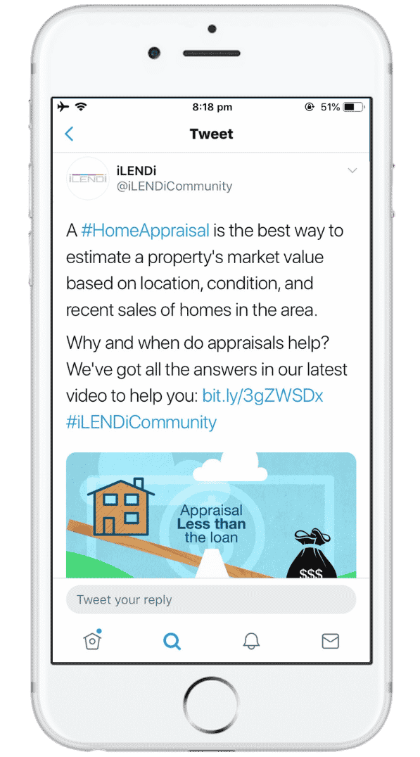 iLENDI Mobile Phone Social Media Post Twitter