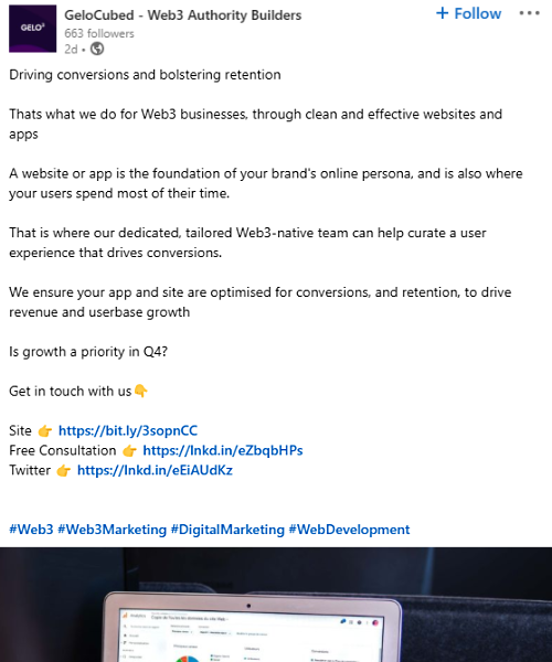 GeloCubed post example GeloCubed post example