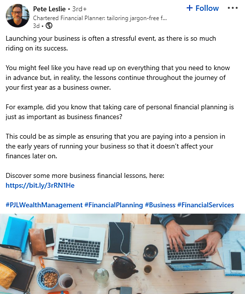 PJL Wealth Management post example PJL Wealth Management post example