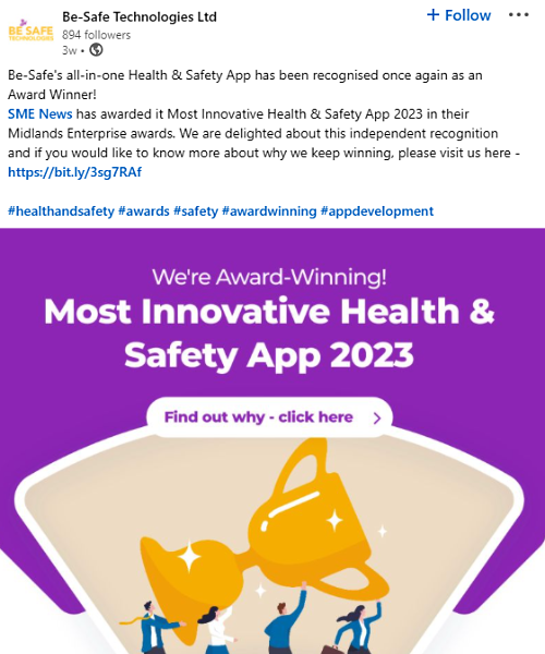 Be Safe post example Be Safe post example