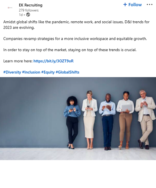 EK Recruiting post example EK Recruiting post example