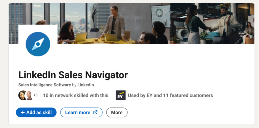 Lihnkedin Sales Navigator Header