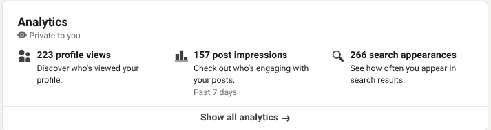 LinkedIn analytics dashboard example for social media performance tracking